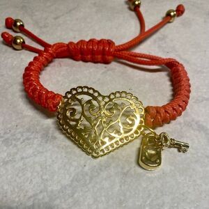 Braided Heart, Lock & Key Bracelet